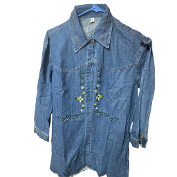 Picture of Retro Embroidered Jacquard Denim Dress