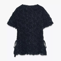 Picture of ZARA TEXTURED KNIT TOP WITH BOWS