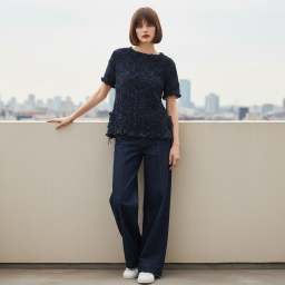 Picture of ZARA TEXTURED KNIT TOP WITH BOWS
