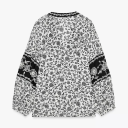 Picture of ZARA FLORAL PRINT BEADED EMBROIDERED BLOUSE