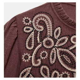Picture of ZARA EMBROIDERED BIB BLOUSE