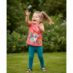Picture of Frugi Girls Organic Cotton Lottie Applique T-shirt