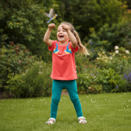 Picture of Frugi Girls Organic Cotton Daisy Applique  T-shirt