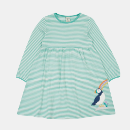 Picture of Frugi Girls Organic Cotton Dolcie Puffin Rainbow Dress