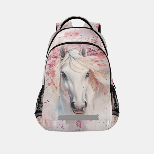 Picture of ALAZA Horse Cherry School Backpack - 17" w/ Reflective Strip