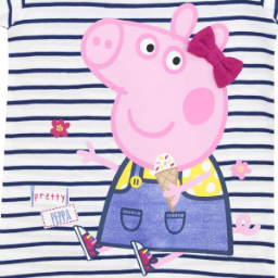 Picture of Girls Peppa Pig Striped T-Shirt
