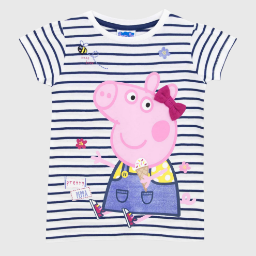 Picture of Girls Peppa Pig Striped T-Shirt
