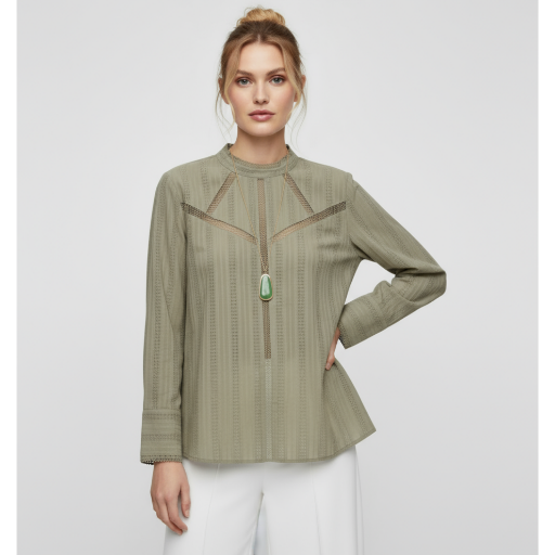 Picture of ZARA ROMANTIC LACE TRIM SHIRT