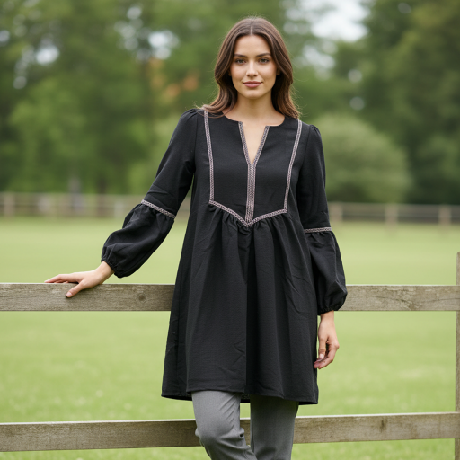 Picture of SHEIN Rusttydustty Puff Sleeves Dress